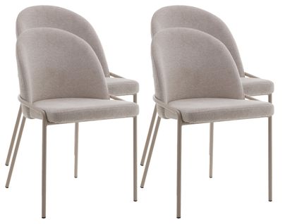 Imelda - Lot De 4 Chaises - En Tissu - Beige