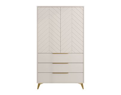 Boccioni - Buffet Haut - Beige - 3 Tiroirs Et 2 Portes - 104x180 Cm