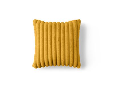 Pampelune - Coussin - En Fausse Fourrure Côtelé Et Velours - 40x40 Cm