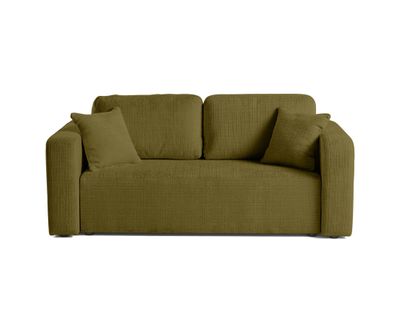 Miro - Canapé Droit 2 Places - En Velours Texturé Vert Olive