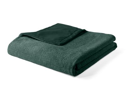 Paolo - Plaid - 200x140 Cm - En Velours Texturé Et Velours Vert