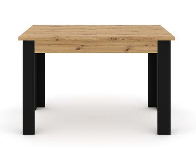Donnely - Table à Manger Extensible - Bois Et Noir - 4 à 8 Personnes