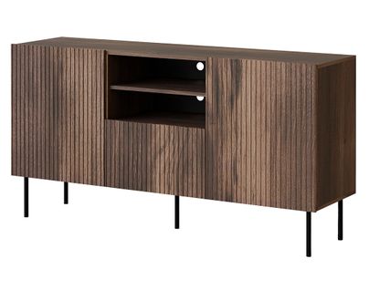 Franco - Buffet Bas - Effet Bois - 2 Portes, 2 Niches Et 1 Tiroirs - 150 Cm