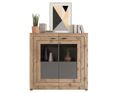 Wexford - Buffet Haut - Gris Et Effet Bois - 120 Cm