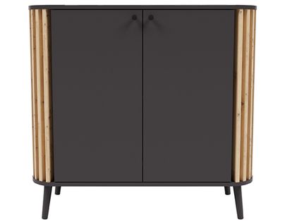 Camberwell - Buffet Bas - 2 Portes - Gris Et Effet Bois - 92 Cm
