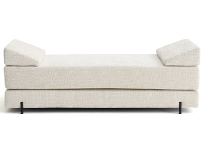 Canapé Droit Convertible 3 Places Brescia En Tissu Velours Relief Ecru