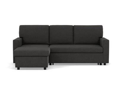 Meiya - Canapé D'angle Réversible 4 Places Convertible Avec Coffre En Tissu