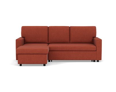 Meiya - Canapé D'angle Réversible 4 Places Convertible Avec Coffre En Tissu