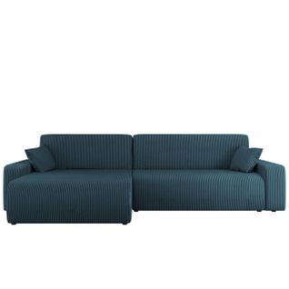 Artemisa - Canapé D'angle Réversible 5 Places Convertible Avec Coffre En Velours Côtelé