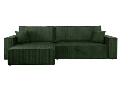 Cezanne - Canapé D'angle Réversible 5 Places Convertible Avec Coffre En Velours Côtelé