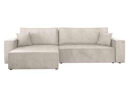 Cezanne - Canapé D'angle Réversible 5 Places Convertible Avec Coffre En Velours Côtelé