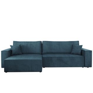 Cezanne - Canapé D'angle Réversible 5 Places Convertible Avec Coffre En Velours Côtelé