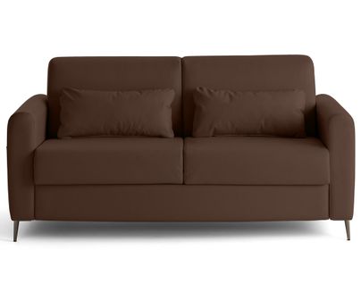 Canapé Droit Convertible 3 Places Owen En Simili Marron