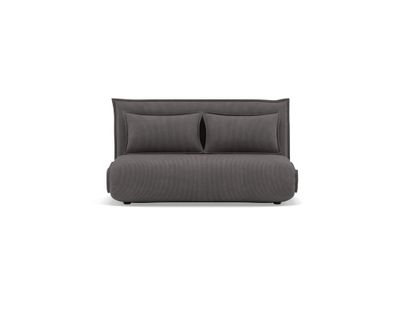 Canapé Droit Convertible 2 Places Candice En Velours Côtelé Gris Foncé