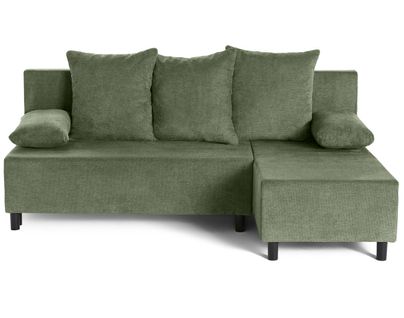 Gloria - Canapé D'angle Réversible 4 Places Convertible Avec Coffre En Tissu Texturé