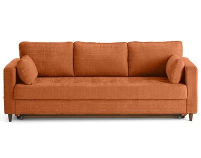 Canapé Droit Convertible 3 Places Anna En Velours Texturé Rouille