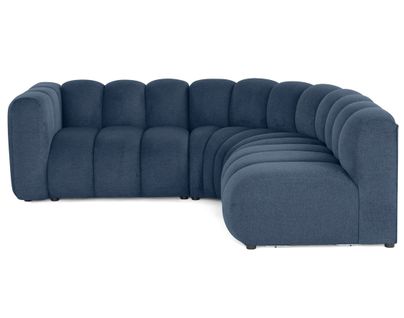 Debbie - Canapé Modulable D'angle Droit 4 Places Avec Accoudoir En Tissu Texturé