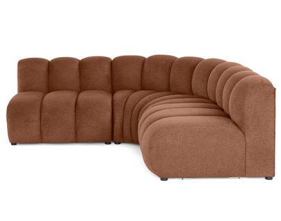 Debbie - Canapé Modulable D'angle Réversible 4 Places En Tissu Texturé