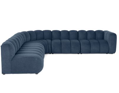 Debbie - Canapé Modulable D'angle Gauche 5 Places En Tissu Texturé