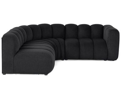 Debbie - Canapé Modulable D'angle Gauche 4 Places Avec Accoudoir En Tissu Texturé