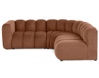 Debbie - Canapé Modulable D'angle Droit 4 Places Avec Accoudoir En Tissu Texturé