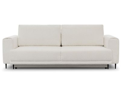 Maddie - Canapé Droit 3 Places Convertible Avec Coffre En Tissu Bouclette