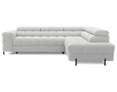 Canapé Angle Droit Convertible 5 Places Elisa En  Gris Clair