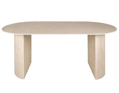 Maeva - Table à Manger - Bois Effet Travertin - 6 Personnes