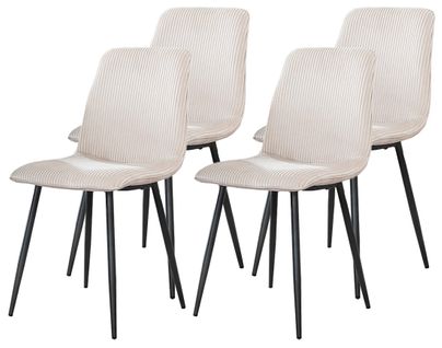 Iris - Lot De 4 Chaises - En Velours Côtelé Et Velours