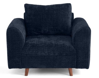 Rune - Fauteuil En Velours Texturé Bleu