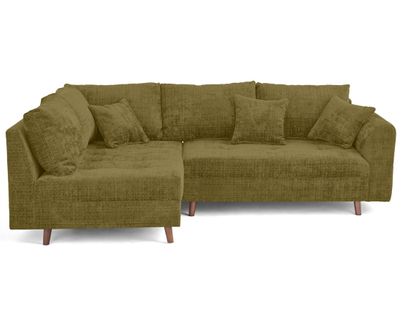 Rune - Canapé D'angle Gauche 4 Places En Velours Texturé