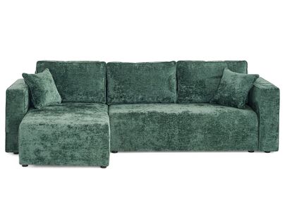 Topaze - Canapé D'angle Réversible 4 Places Convertible Avec Coffre En Velours à Relief Texturé