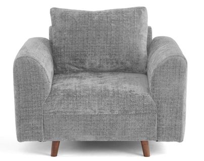 Rune - Fauteuil En Velours Texturé Gris