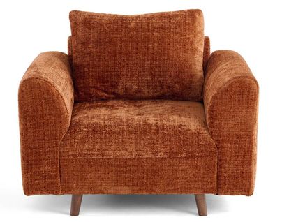 Rune - Fauteuil En Velours Texturé Rouille