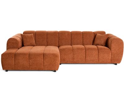 Curtis - Canapé D'angle Gauche 4 Places En Tissu Texturé