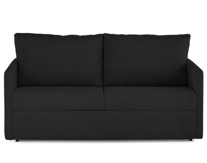 Canapé Droit Convertible 3 Places Ottawa En Velours Côtelé Noir