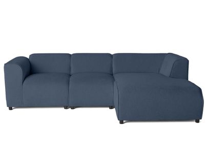 Suaro - Canapé Modulable D'angle Droit 4 Places En Tissu Texturé