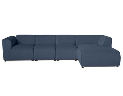 Suaro - Canapé Modulable D'angle Droit 5 Places En Tissu Texturé