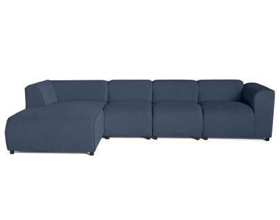 Suaro - Canapé Modulable D'angle Gauche 5 Places En Tissu Texturé