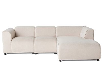 Suaro - Canapé Modulable D'angle Droit 4 Places En Tissu Texturé