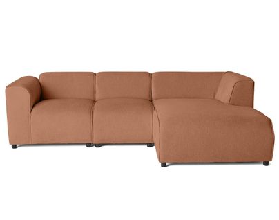 Suaro - Canapé Modulable D'angle Droit 4 Places En Tissu Texturé