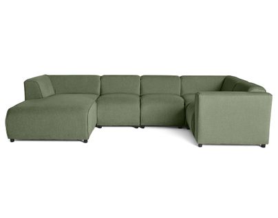 Suaro - Canapé Modulable Panoramique D'angle Droit 7 Places En Tissu Texturé