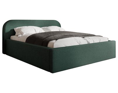 Orane - Lit Coffre - 160x200 Cm - En Tissu Bouclette