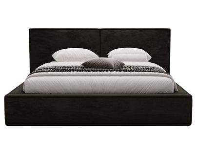 Eros - Lit Coffre - 160x200 Cm - Sommier Inclus - En Velours Noir