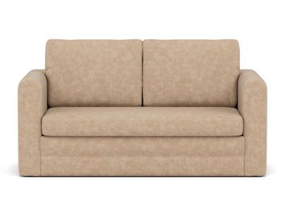 Canapé Droit Convertible 2 Places Marilia En Simili Beige