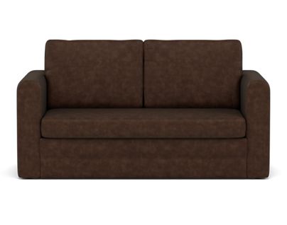 Canapé Droit Convertible 2 Places Marilia En Simili Marron