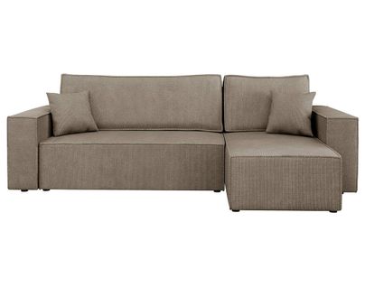 Cezanne - Canapé D'angle Réversible 4 Places Convertible Avec Coffre En Tissu Texturé