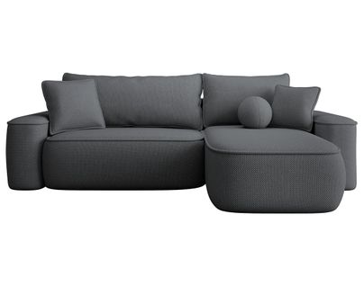 Enma - Canapé D'angle Réversible 4 Places Convertible Avec Coffre En Tissu Texturé