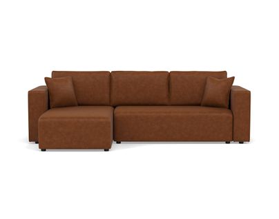 Topaze - Canapé D'angle Réversible 4 Places Convertible Avec Coffre En Simili