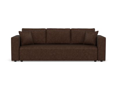Canapé Droit Convertible 3 Places Topaze En Simili Marron